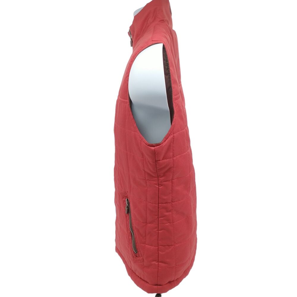 Ruff Hewn Reversible Quilted Zip Vest Red Brown Ripstop Drawstring Womens Medium - Picture 4 of 16